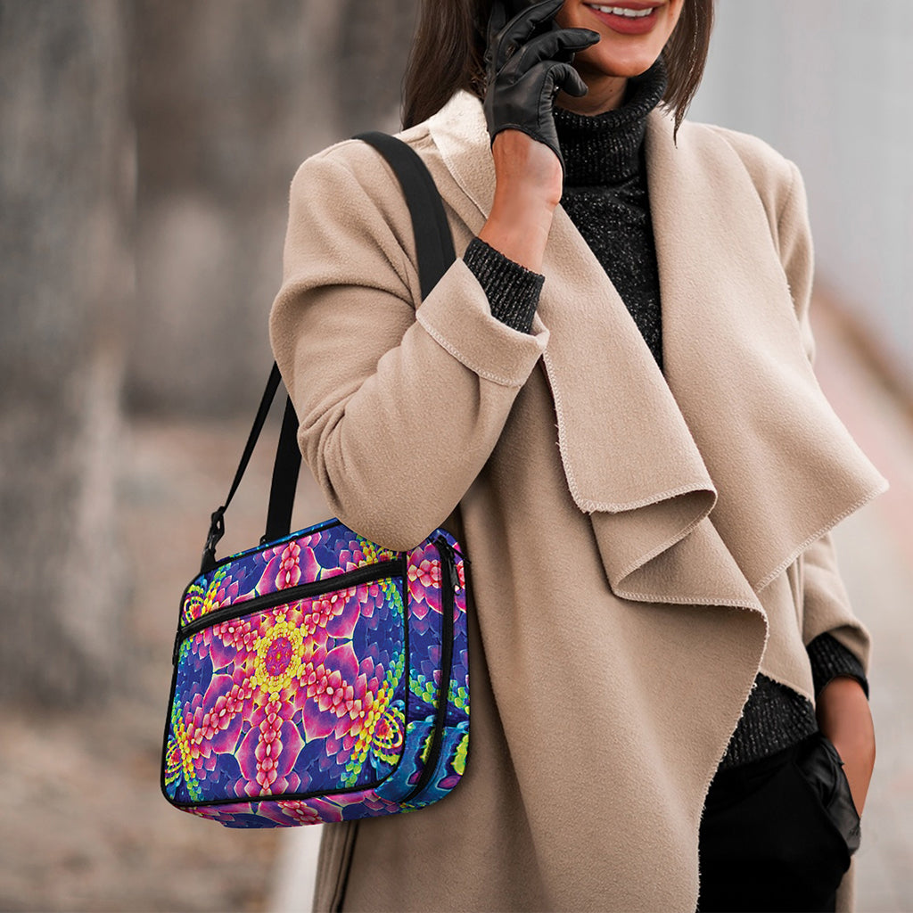 Colorful Psychedelic Kaleidoscope Print Double Strap Bible Bag