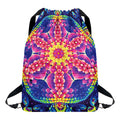 Colorful Psychedelic Kaleidoscope Print Drawstring Backpack