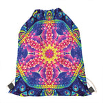 Colorful Psychedelic Kaleidoscope Print Drawstring Bag