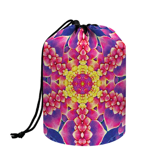 Colorful Psychedelic Kaleidoscope Print Drawstring Makeup Bag