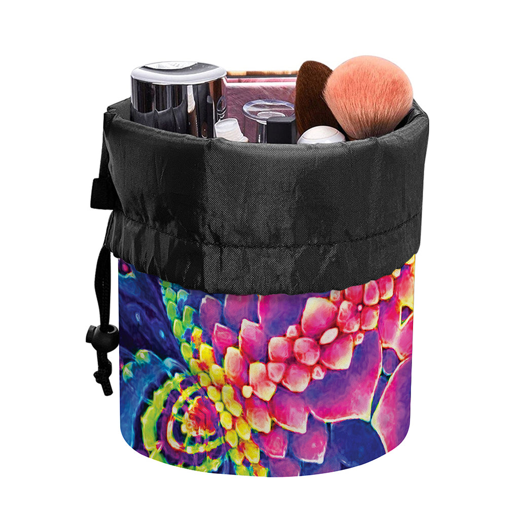 Colorful Psychedelic Kaleidoscope Print Drawstring Makeup Bag