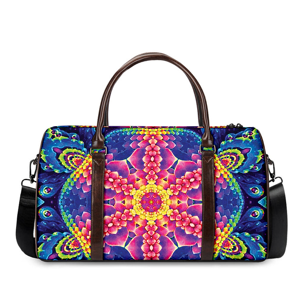 Colorful Psychedelic Kaleidoscope Print Duffle Bag