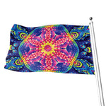 Colorful Psychedelic Kaleidoscope Print Flag
