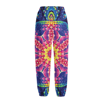Colorful Psychedelic Kaleidoscope Print Fleece Lined Knit Pants