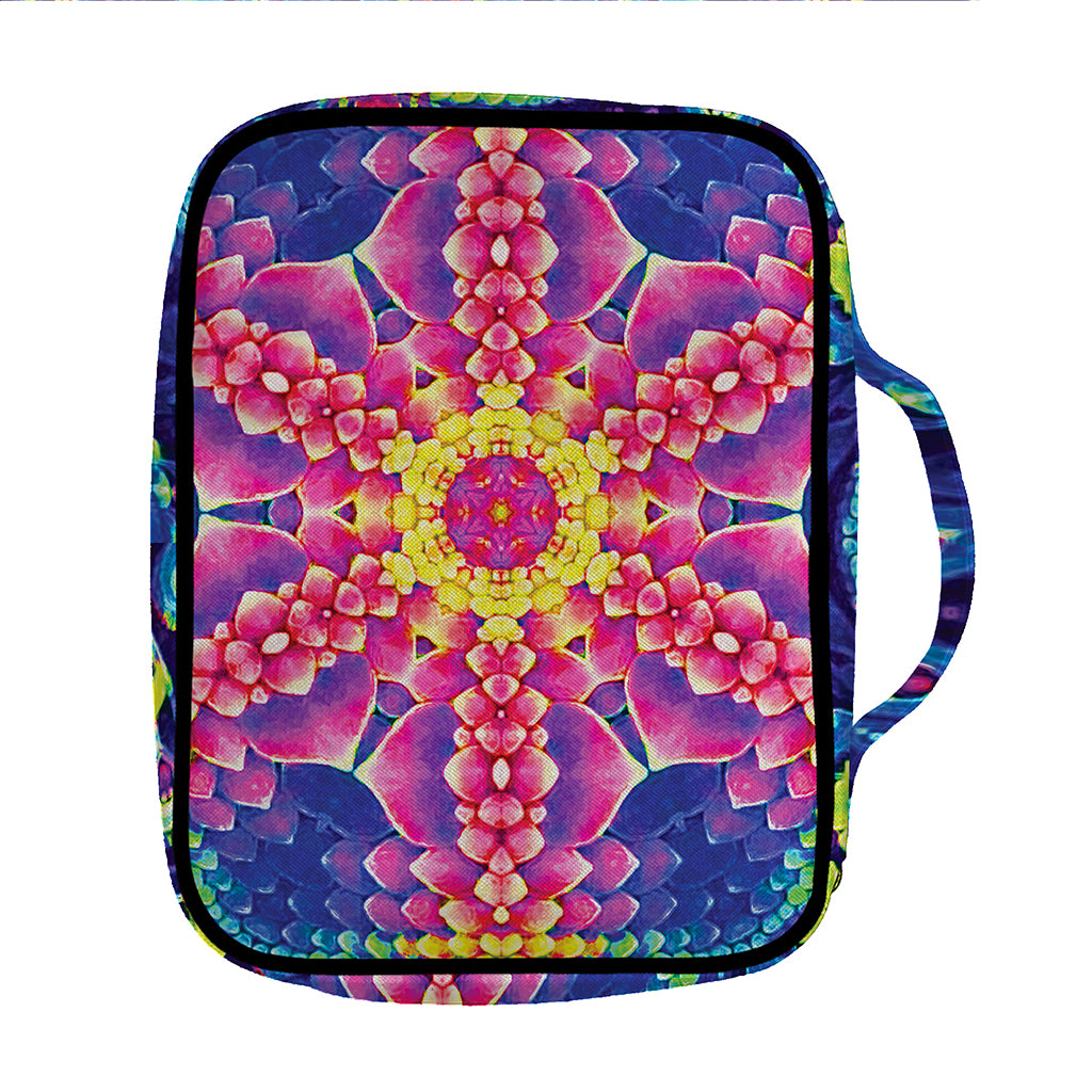 Colorful Psychedelic Kaleidoscope Print Front Pocket Bible Bag