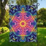 Colorful Psychedelic Kaleidoscope Print Garden Flag
