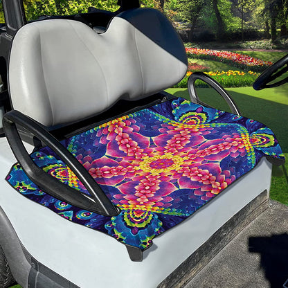 Colorful Psychedelic Kaleidoscope Print Golf Cart Seat Cover