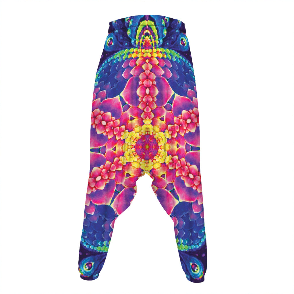 Colorful Psychedelic Kaleidoscope Print Hammer Pants