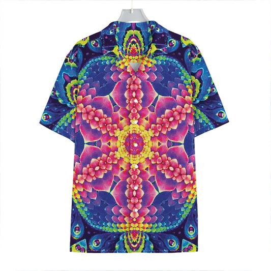 Colorful Psychedelic Kaleidoscope Print Hawaiian Shirt