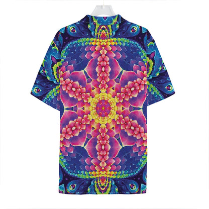 Colorful Psychedelic Kaleidoscope Print Hawaiian Shirt