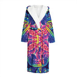 Colorful Psychedelic Kaleidoscope Print Hooded Bathrobe