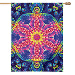 Colorful Psychedelic Kaleidoscope Print House Flag