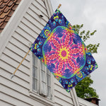 Colorful Psychedelic Kaleidoscope Print House Flag
