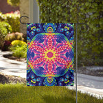 Colorful Psychedelic Kaleidoscope Print House Flag
