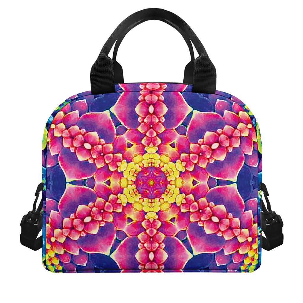 Colorful Psychedelic Kaleidoscope Print Insulated Lunch Bag
