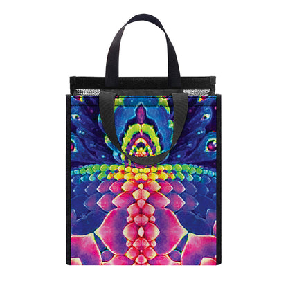 Colorful Psychedelic Kaleidoscope Print Insulated Lunch Tote