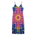 Colorful Psychedelic Kaleidoscope Print Jersey Midi Cami Dress