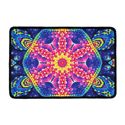 Colorful Psychedelic Kaleidoscope Print Kitchen Mat