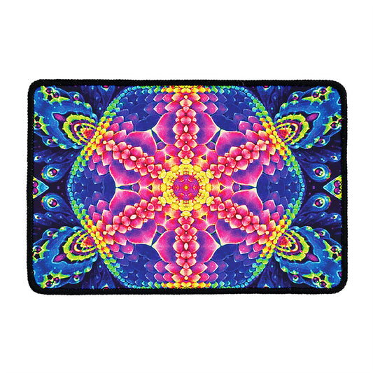 Colorful Psychedelic Kaleidoscope Print Kitchen Mat
