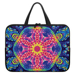 Colorful Psychedelic Kaleidoscope Print Laptop Sleeve With Handle