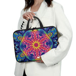 Colorful Psychedelic Kaleidoscope Print Laptop Sleeve With Handle