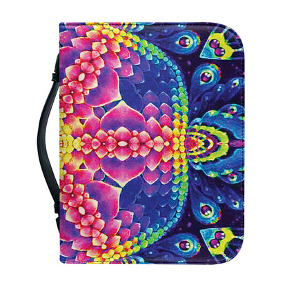 Colorful Psychedelic Kaleidoscope Print Leather Bible Cover