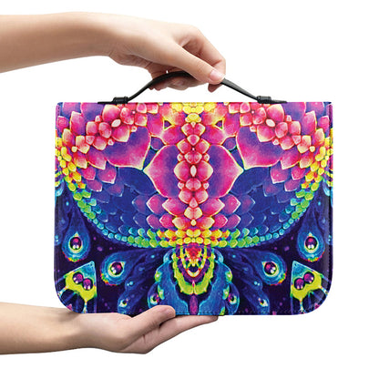 Colorful Psychedelic Kaleidoscope Print Leather Bible Cover