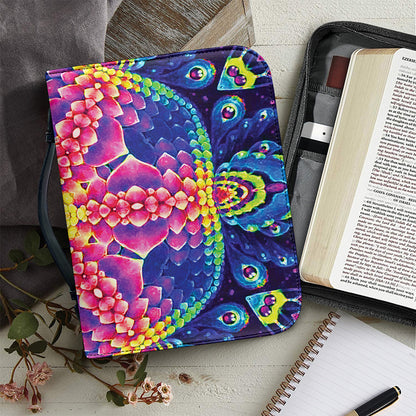 Colorful Psychedelic Kaleidoscope Print Leather Bible Cover