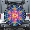 Colorful Psychedelic Kaleidoscope Print Leather Spare Tire Cover