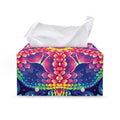 Colorful Psychedelic Kaleidoscope Print Leather Tissue Box Cover