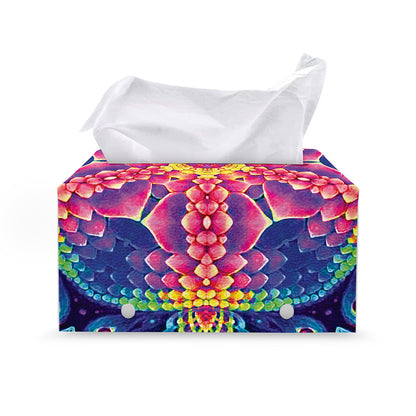 Colorful Psychedelic Kaleidoscope Print Leather Tissue Box Cover