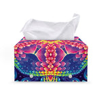 Colorful Psychedelic Kaleidoscope Print Leather Tissue Box Cover