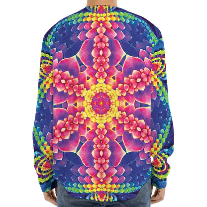 Colorful Psychedelic Kaleidoscope Print Long Sleeve Baseball Jersey