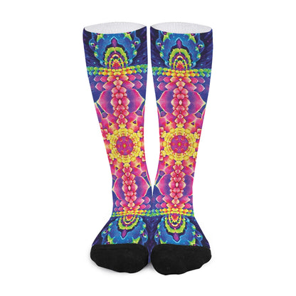 Colorful Psychedelic Kaleidoscope Print Long Socks