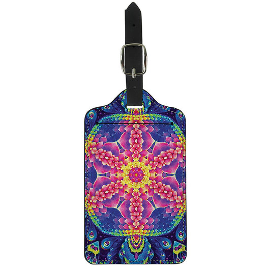 Colorful Psychedelic Kaleidoscope Print Luggage Tag