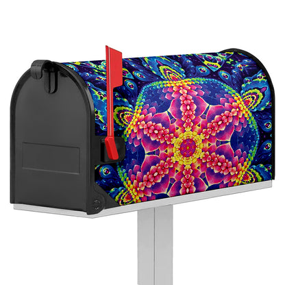 Colorful Psychedelic Kaleidoscope Print Mailbox Cover