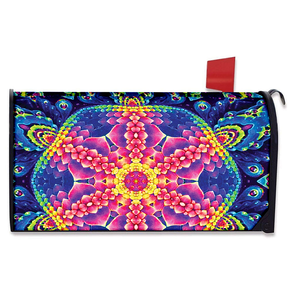 Colorful Psychedelic Kaleidoscope Print Mailbox Cover