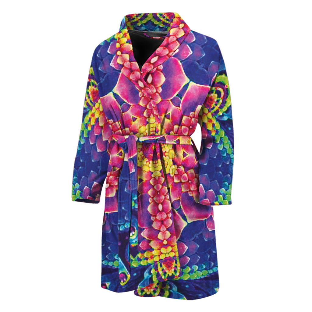 Colorful Psychedelic Kaleidoscope Print Men's Bathrobe