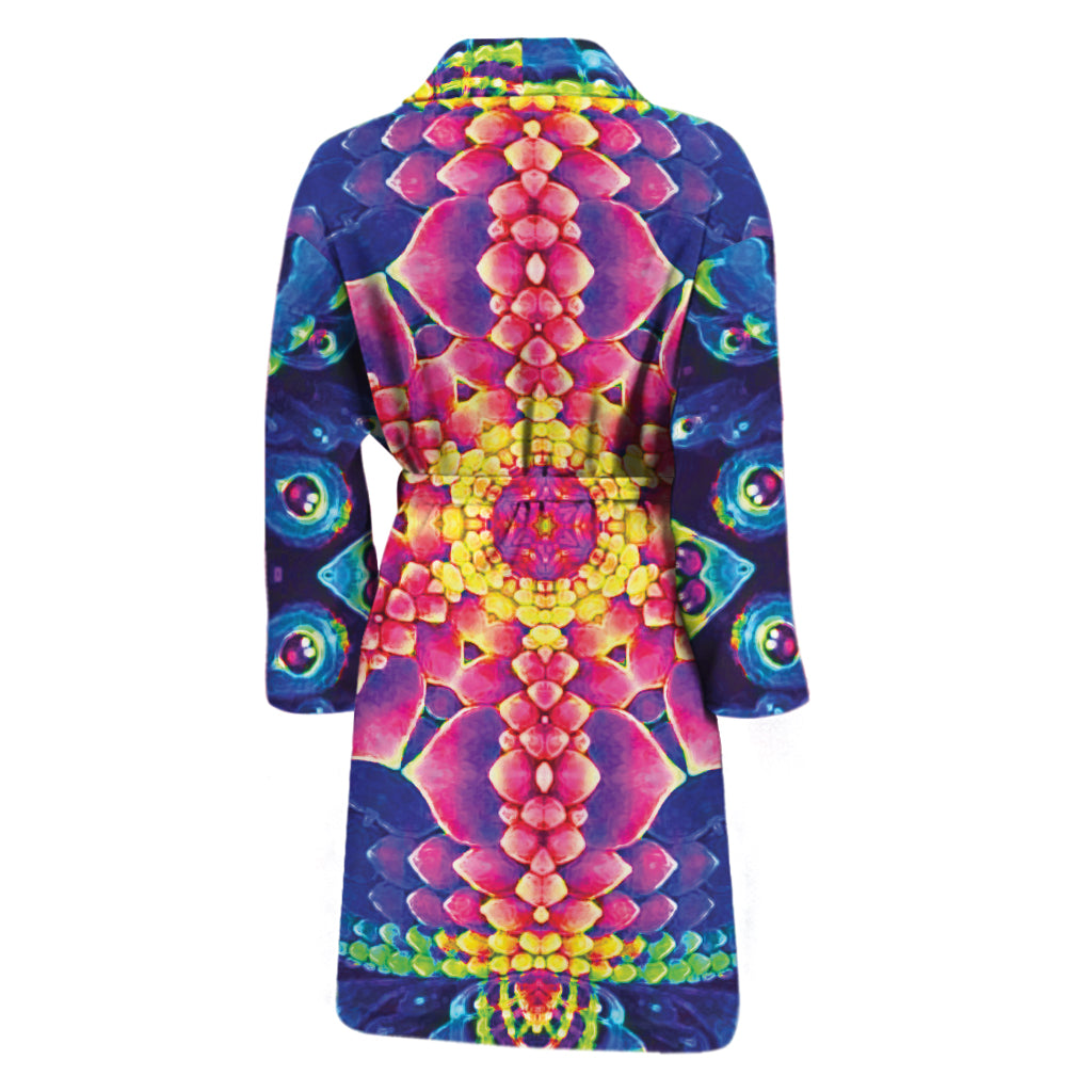 Colorful Psychedelic Kaleidoscope Print Men's Bathrobe