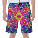 Colorful Psychedelic Kaleidoscope Print Men's Beach Shorts