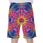 Colorful Psychedelic Kaleidoscope Print Men's Beach Shorts