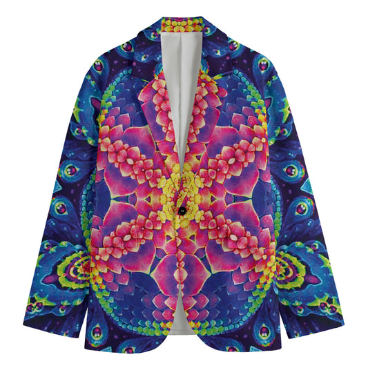 Colorful Psychedelic Kaleidoscope Print Men's Blazer