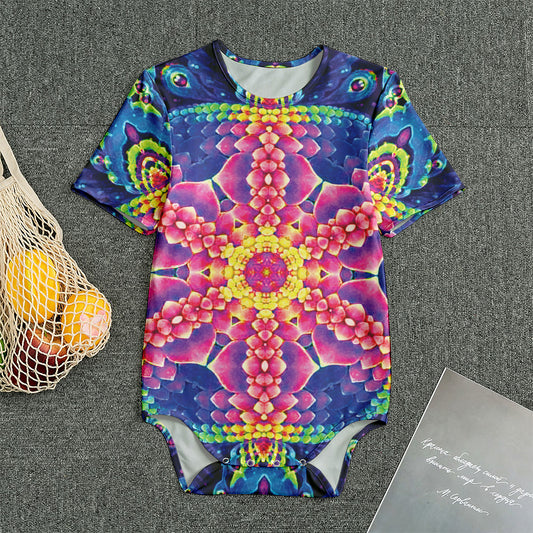 Colorful Psychedelic Kaleidoscope Print Men's Bodysuit
