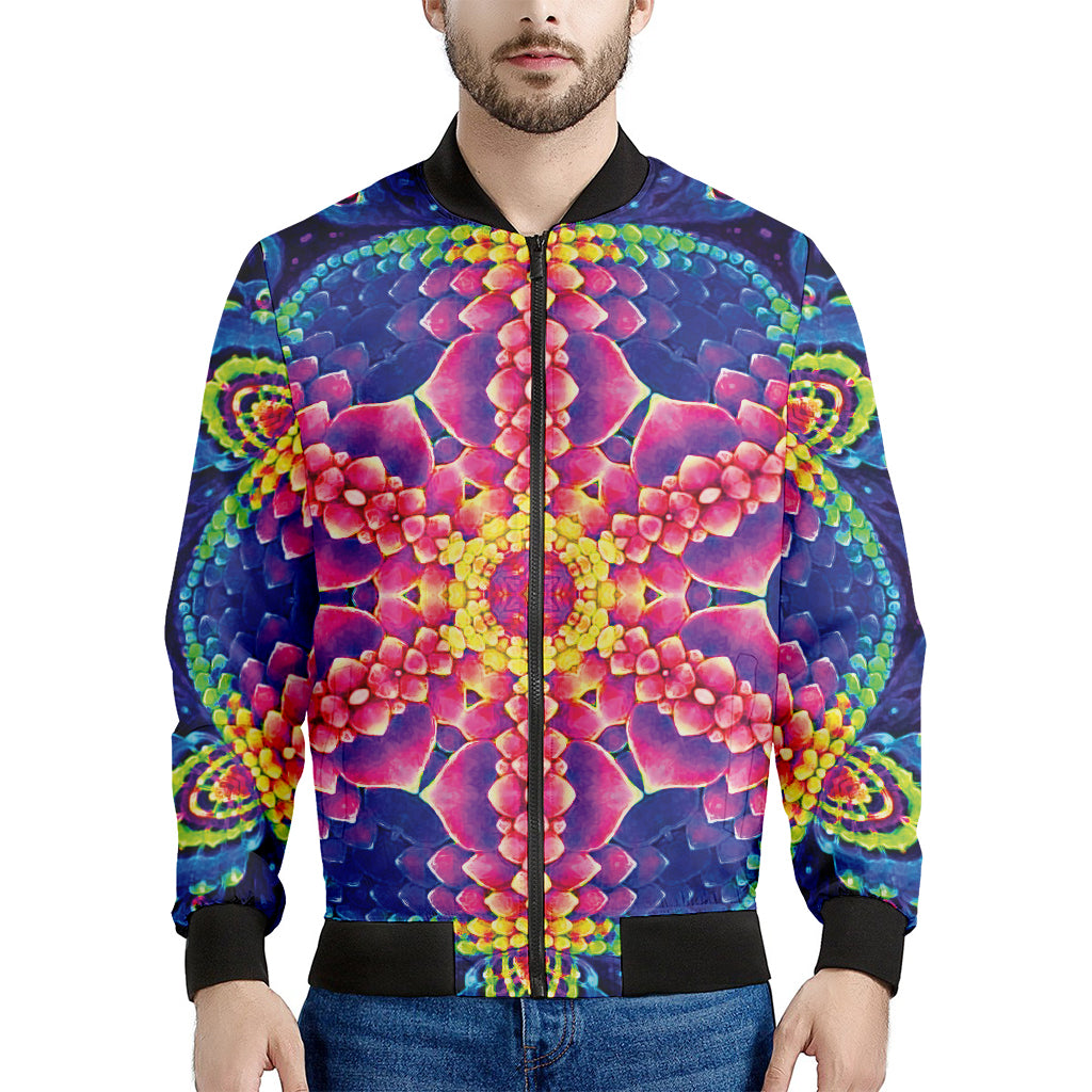 Colorful Psychedelic Kaleidoscope Print Men's Bomber Jacket