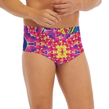 Colorful Psychedelic Kaleidoscope Print Men's Briefs