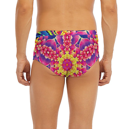 Colorful Psychedelic Kaleidoscope Print Men's Briefs