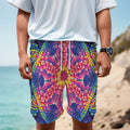 Colorful Psychedelic Kaleidoscope Print Men's Cargo Shorts