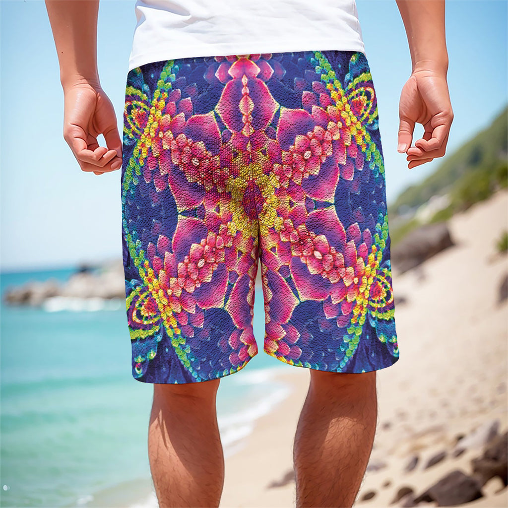 Colorful Psychedelic Kaleidoscope Print Men's Cargo Shorts