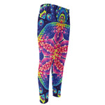 Colorful Psychedelic Kaleidoscope Print Men's Compression Pants