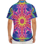 Colorful Psychedelic Kaleidoscope Print Men's Deep V-Neck Shirt